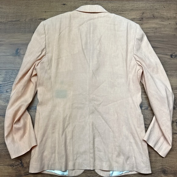 NEW Express $278 Slim 40R Linen Blend Suit Jacket Light Orange Style 4354525 - Picture 6 of 12